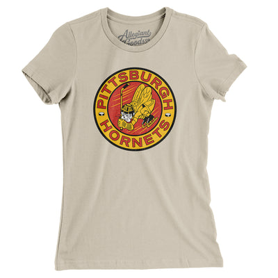 Pittsburgh Hornets Hockey Women's T-Shirt-Soft Cream-Allegiant Goods Co. Vintage Sports Apparel