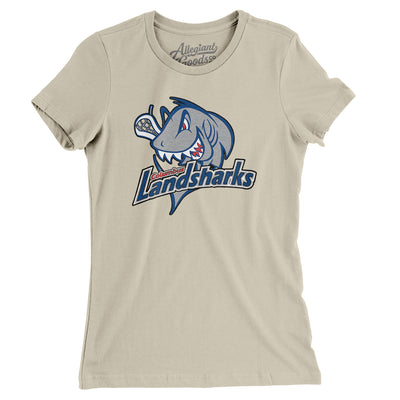 Columbus Landsharks Lacrosse Women's T-Shirt-Soft Cream-Allegiant Goods Co. Vintage Sports Apparel