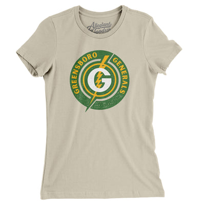 Greensboro Generals Hockey Women's T-Shirt-Soft Cream-Allegiant Goods Co. Vintage Sports Apparel