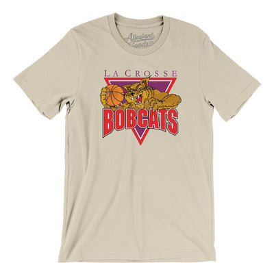 La Crosse Bobcats Basketball Men/Unisex T-Shirt-Soft Cream-Allegiant Goods Co. Vintage Sports Apparel