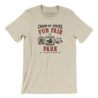 Chain of Rocks Amusement Park Men/Unisex T-Shirt-Soft Cream-Allegiant Goods Co. Vintage Sports Apparel