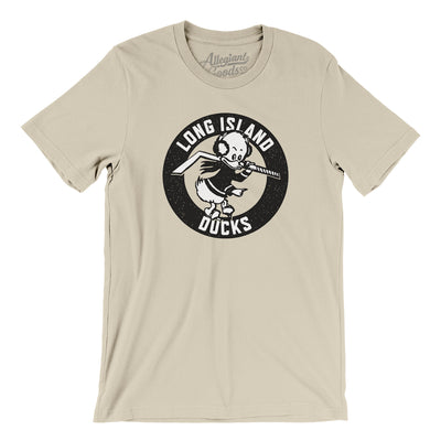 Long Island Ducks Hockey Men/Unisex T-Shirt-Soft Cream-Allegiant Goods Co. Vintage Sports Apparel