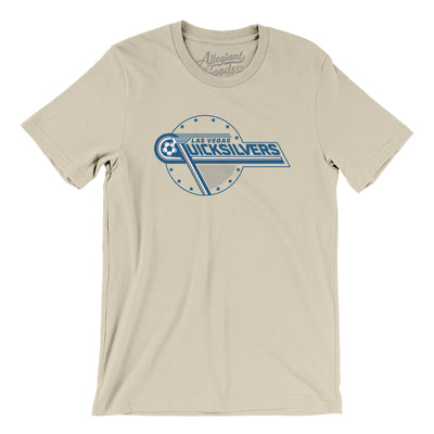 Las Vegas Quicksilvers Soccer Men/Unisex T-Shirt-Soft Cream-Allegiant Goods Co. Vintage Sports Apparel