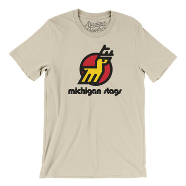 Michigan Stags Hockey Men/Unisex T-Shirt-Allegiant Goods Co. Vintage Sports Apparel