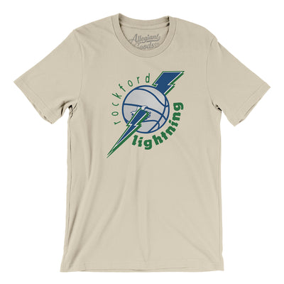 Rockford Lightning Basketball Men/Unisex T-Shirt-Soft Cream-Allegiant Goods Co. Vintage Sports Apparel