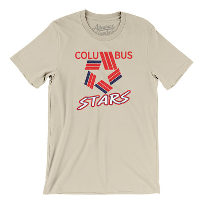 Columbus Stars Defunct Hockey Men/Unisex T-Shirt-Soft Cream-Allegiant Goods Co. Vintage Sports Apparel