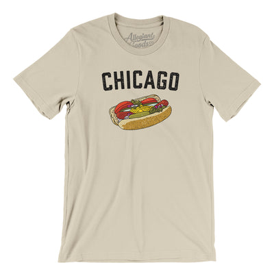 Chicago Style Hot Dog Men/Unisex T-Shirt-Soft Cream-Allegiant Goods Co. Vintage Sports Apparel