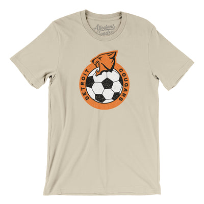 Detroit Cougars Soccer Men/Unisex T-Shirt-Soft Cream-Allegiant Goods Co. Vintage Sports Apparel