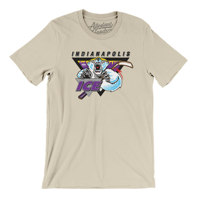 Indianapolis Ice Hockey Men/Unisex T-Shirt-Soft Cream-Allegiant Goods Co. Vintage Sports Apparel