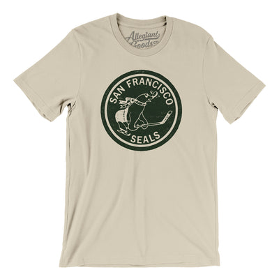 San Francisco Seals Hockey Men/Unisex T-Shirt-Soft Cream-Allegiant Goods Co. Vintage Sports Apparel