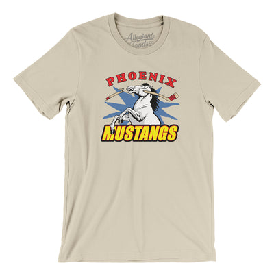 Phoenix Mustangs Hockey Men/Unisex T-Shirt-Soft Cream-Allegiant Goods Co. Vintage Sports Apparel