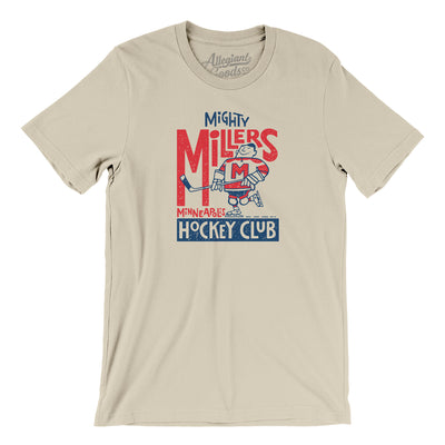 Minneapolis Mighty Millers Hockey Men/Unisex T-Shirt-Soft Cream-Allegiant Goods Co. Vintage Sports Apparel