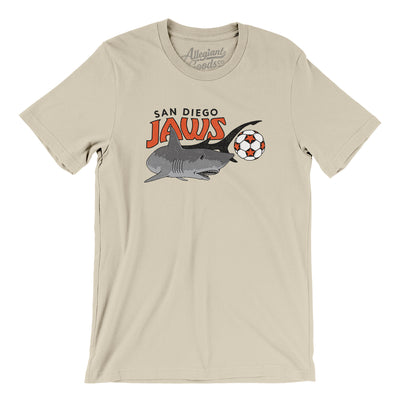 San Diego Jaws Soccer Men/Unisex T-Shirt-Soft Cream-Allegiant Goods Co. Vintage Sports Apparel