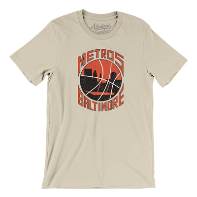 Baltimore Metros Basketball Men/Unisex T-Shirt-Soft Cream-Allegiant Goods Co. Vintage Sports Apparel
