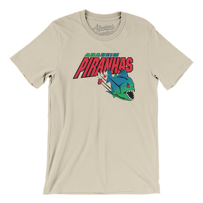 Anaheim Piranhas Arena Football Men/Unisex T-Shirt-Soft Cream-Allegiant Goods Co. Vintage Sports Apparel