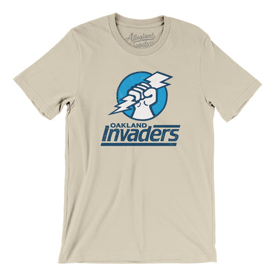 Oakland Invaders Football Men/Unisex T-Shirt-Soft Cream-Allegiant Goods Co. Vintage Sports Apparel