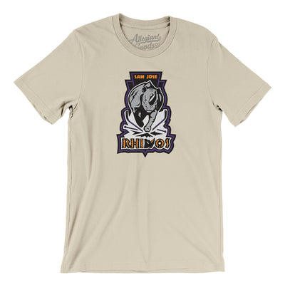 San Jose Rhinos Roller Hockey Men/Unisex T-Shirt-Soft Cream-Allegiant Goods Co. Vintage Sports Apparel