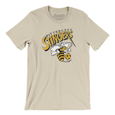 Pittsburgh Stingers Soccer Men/Unisex T-Shirt-Soft Cream-Allegiant Goods Co. Vintage Sports Apparel