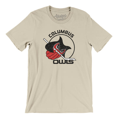 Columbus Owls Hockey Men/Unisex T-Shirt-Soft Cream-Allegiant Goods Co. Vintage Sports Apparel