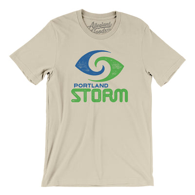 Portland Storm Football Men/Unisex T-Shirt-Soft Cream-Allegiant Goods Co. Vintage Sports Apparel