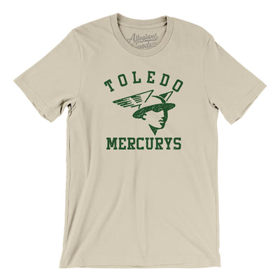 Toledo Mercurys Hockey Men/Unisex T-Shirt-Soft Cream-Allegiant Goods Co. Vintage Sports Apparel