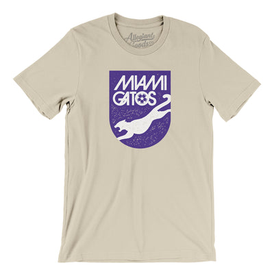 Miami Gatos Soccer Men/Unisex T-Shirt-Soft Cream-Allegiant Goods Co. Vintage Sports Apparel
