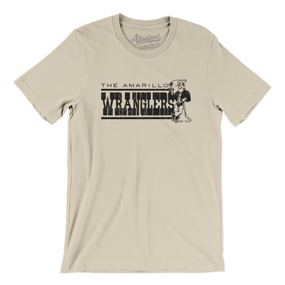 Amarillo Wranglers Hockey Men/Unisex T-Shirt-Soft Cream-Allegiant Goods Co. Vintage Sports Apparel