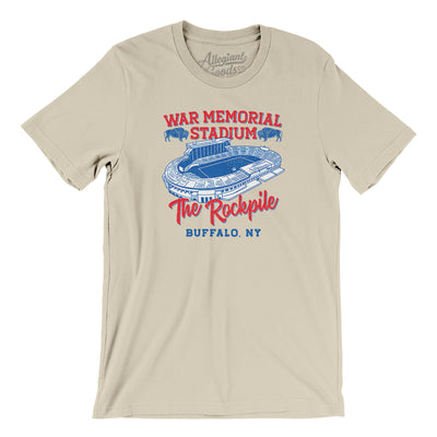 Buffalo War Memorial Stadium Men/Unisex T-Shirt-Soft Cream-Allegiant Goods Co. Vintage Sports Apparel