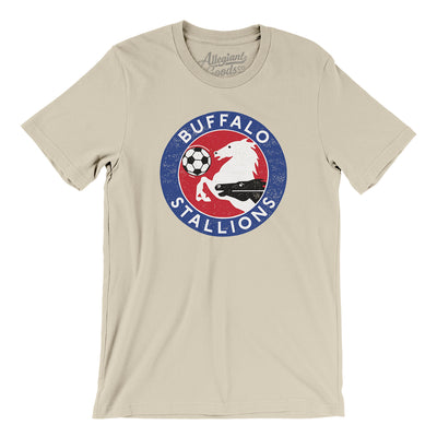 Buffalo Stallions Soccer Men/Unisex T-Shirt-Soft Cream-Allegiant Goods Co. Vintage Sports Apparel