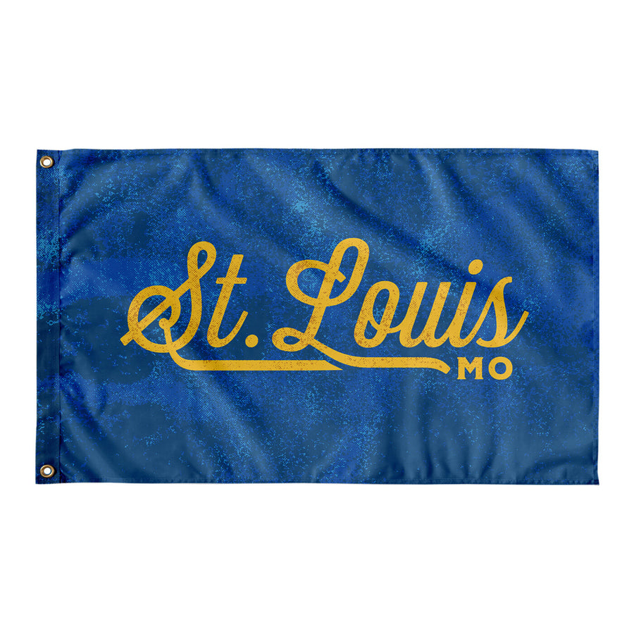 St. Louis Missouri Wall Flag (Royal Blue & Yellow)