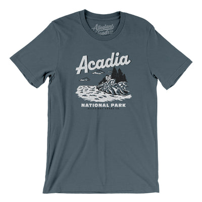 Acadia National Park Men/Unisex T-Shirt-Heather Slate-Allegiant Goods Co. Vintage Sports Apparel