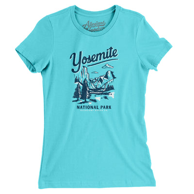 Yosemite National Park Women's T-Shirt-Baby Blue-Allegiant Goods Co. Vintage Sports Apparel