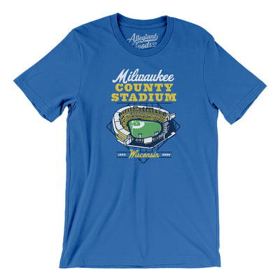Milwaukee County Stadium Men/Unisex T-Shirt-True Royal-Allegiant Goods Co. Vintage Sports Apparel