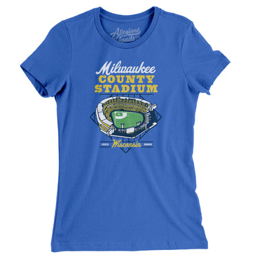 Milwaukee County Stadium Women's T-Shirt-Allegiant Goods Co. Vintage Sports Apparel