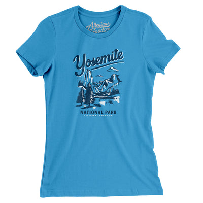 Yosemite National Park Women's T-Shirt-Heather Aqua-Allegiant Goods Co. Vintage Sports Apparel