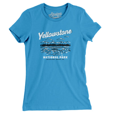 Yellowstone National Park Women's T-Shirt-Heather Columbia Blue-Allegiant Goods Co. Vintage Sports Apparel