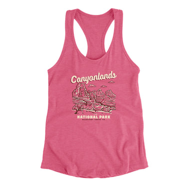 Canyonlands National Park Women's Racerback Tank-Hot Pink-Allegiant Goods Co. Vintage Sports Apparel