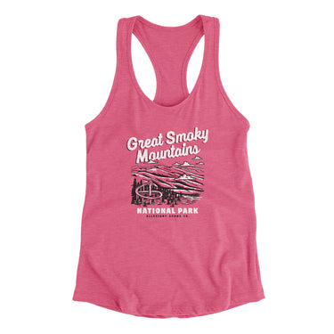 Great Smoky Mountains National Park Women's Racerback Tank-Hot Pink-Allegiant Goods Co. Vintage Sports Apparel