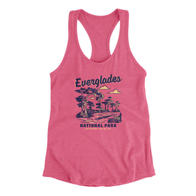 Everglades National Park Women's Racerback Tank-Hot Pink-Allegiant Goods Co. Vintage Sports Apparel
