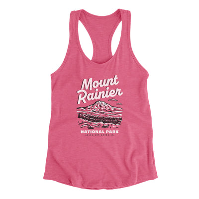 Mount Rainier National Park Women's Racerback Tank-Hot Pink-Allegiant Goods Co. Vintage Sports Apparel