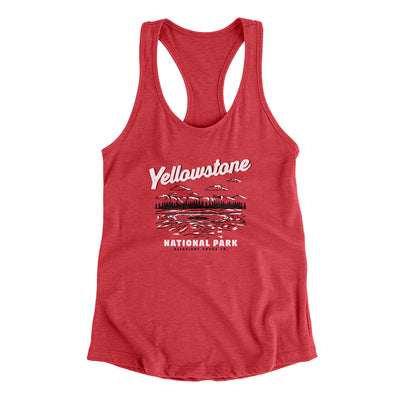 Yellowstone National Park Women's Racerback Tank-Red-Allegiant Goods Co. Vintage Sports Apparel