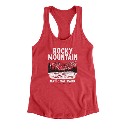 Rocky Mountains National Park Women's Racerback Tank-Red-Allegiant Goods Co. Vintage Sports Apparel