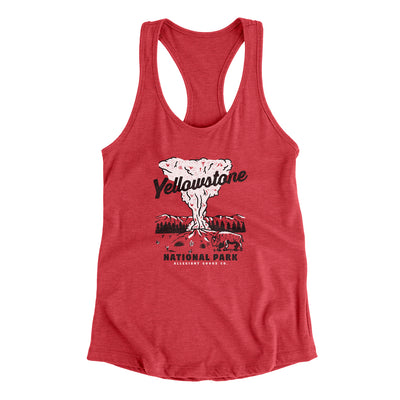 Yellowstone National Park Old Faithful Women's Racerback Tank-Red-Allegiant Goods Co. Vintage Sports Apparel