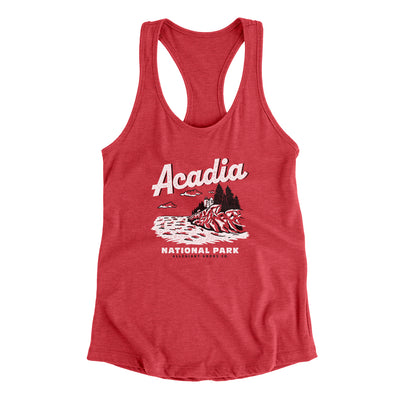 Acadia National Park Women's Racerback Tank-Red-Allegiant Goods Co. Vintage Sports Apparel