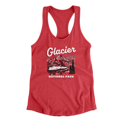 Glacier National Park Women's Racerback Tank-Red-Allegiant Goods Co. Vintage Sports Apparel