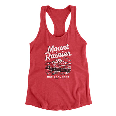 Mount Rainier National Park Women's Racerback Tank-Red-Allegiant Goods Co. Vintage Sports Apparel