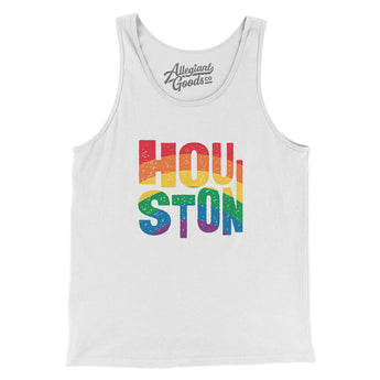Houston Texas Pride Men/Unisex Tank Top-White-Allegiant Goods Co. Vintage Sports Apparel