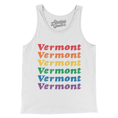 Vermont Pride Men/Unisex Tank Top-White-Allegiant Goods Co. Vintage Sports Apparel
