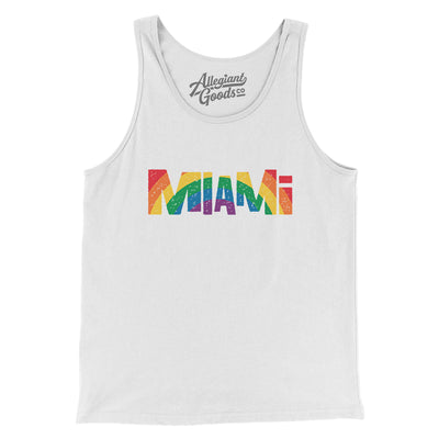Miami Florida Pride Men/Unisex Tank Top-White-Allegiant Goods Co. Vintage Sports Apparel