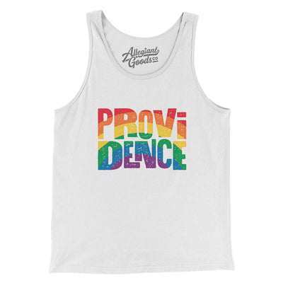 Providence Rhode Island Pride Men/Unisex Tank Top-White-Allegiant Goods Co. Vintage Sports Apparel